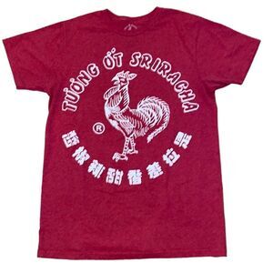 Sriracha Red Men’s Short Sleeve Crewneck Tee Shirt Size Medium